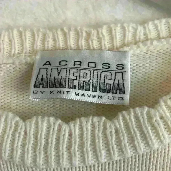 Across America by Knit Maven Cotton Sweater No size label guessing L - Picture 5 of 7